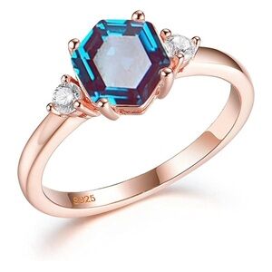 18k 925 Hexagon Alexandrite Ring